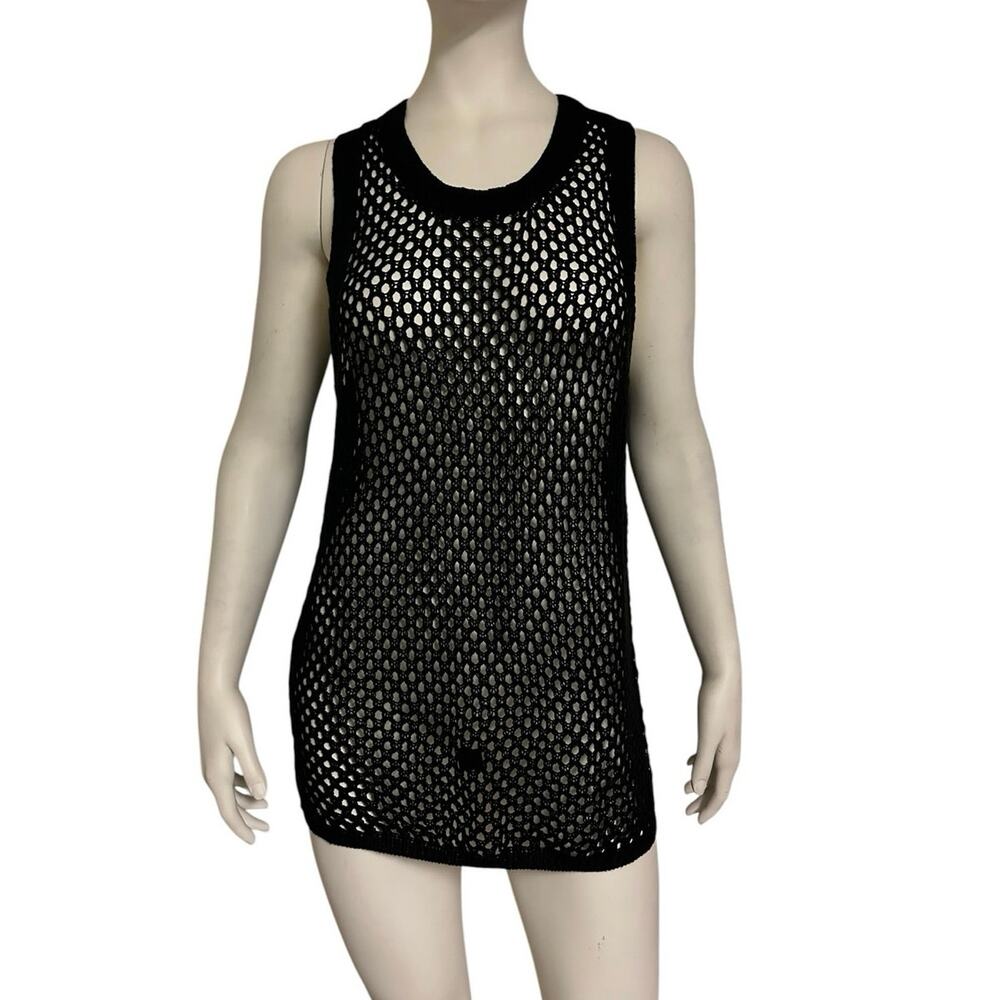 Savage X Fenty Fishnet Tank Top Black Small NWT Mesh Knit